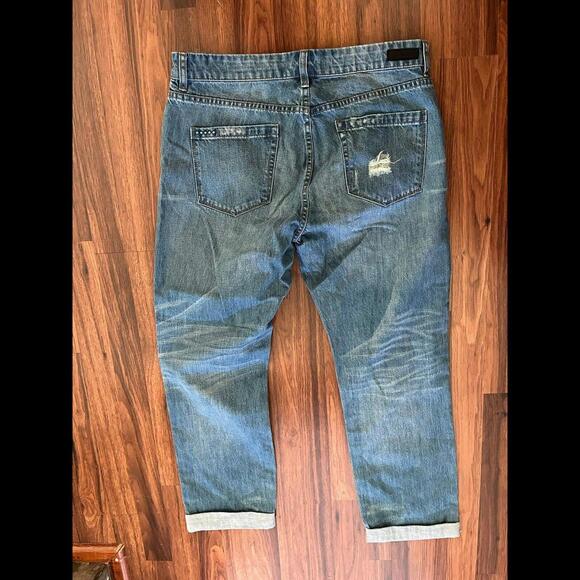 New Blank NYC Light Blue Distressed Straight Leg Jean Distressed 31 - Picture 6 of 6